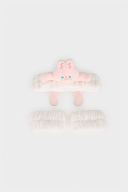 Kit soin visage Bandeau cheveux et Bracelets absorbants pour femme - 2 pièces