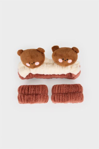 Kit soin visage Bandeau cheveux et Bracelets absorbants pour femme - 2 pièces