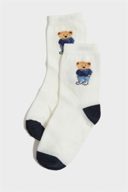Baby Boy 3 Piece Non Slip Sole Cotton Long Socks