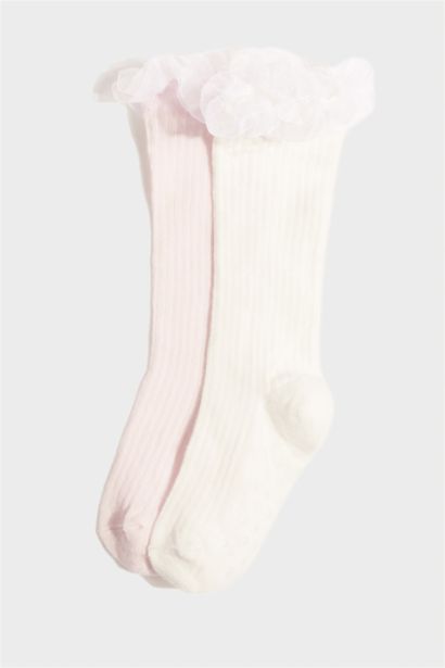 Baby Girl Non-Slip Sole 2 Piece Cotton Sockss