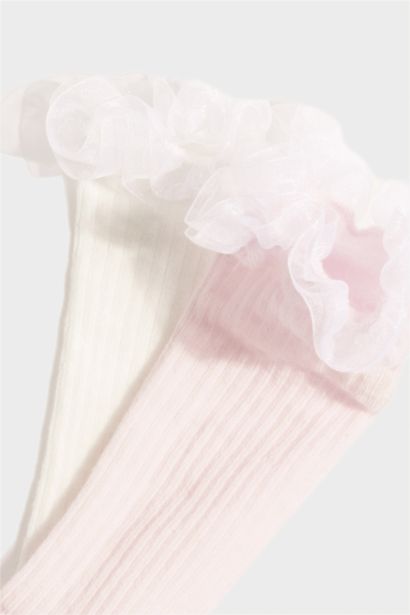 Baby Girl Non-Slip Sole 2 Piece Cotton Sockss