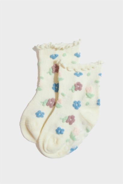 Baby Girl Non-Slip Sole 5 Piece Cotton Long Sockss