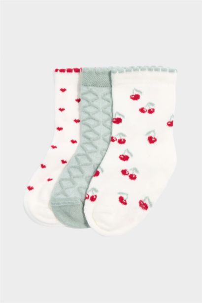 Baby Girl Printed 3 piece Long Cotton Socks