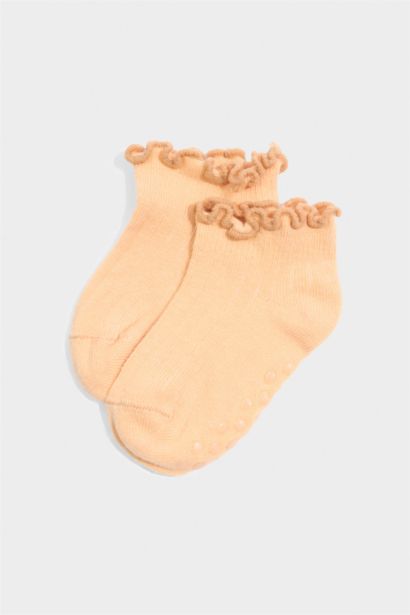 Lot de 5 Chaussettes en coton à semelle antidérapante pour bébé fille