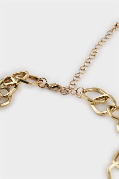 Collier doré à charms et pierres colorées pour femme