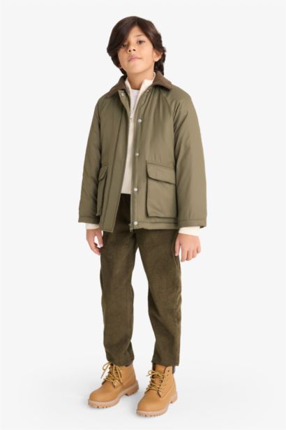 Boy Waterproof Zippered Puffer Jacket