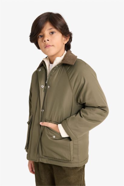 Boy Waterproof Zippered Puffer Jacket