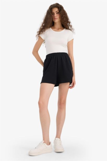 Regular Fit Elastic Waist Shorts