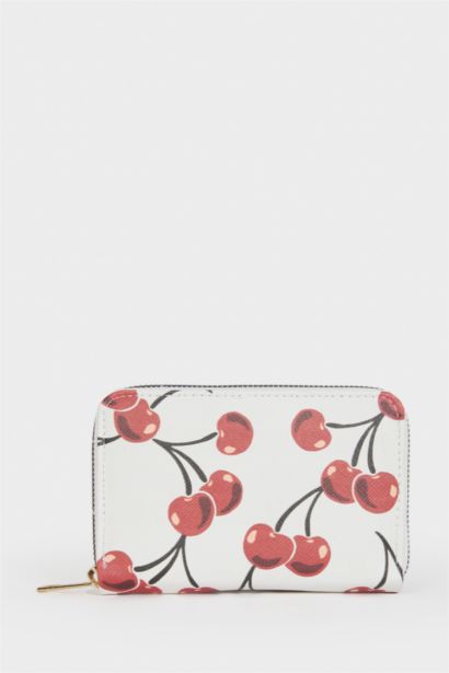 Kadın Meyve Baskılı Suni Deri Cüzdan