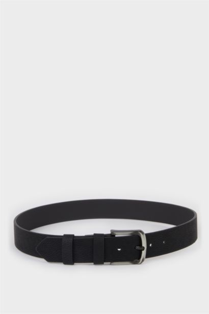 Erkek Dikdörtgen Toka Suni Deri Günlük Kemer