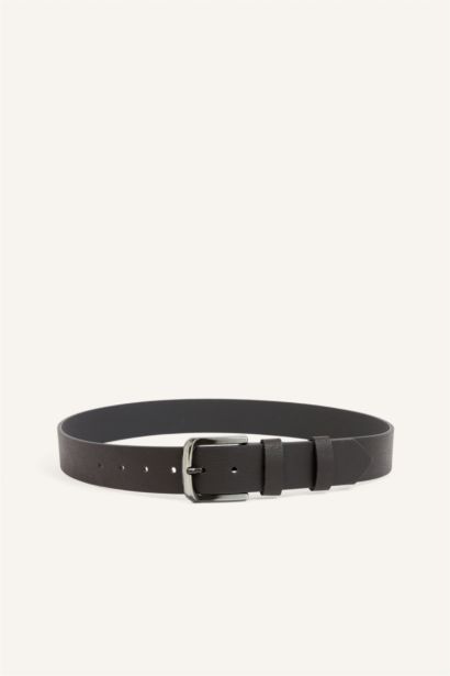 Man Rectangle Clasp Faux Leather
