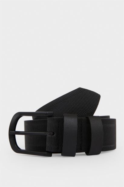 Erkek Dikdörtgen Toka Suni Deri Günlük Kemer