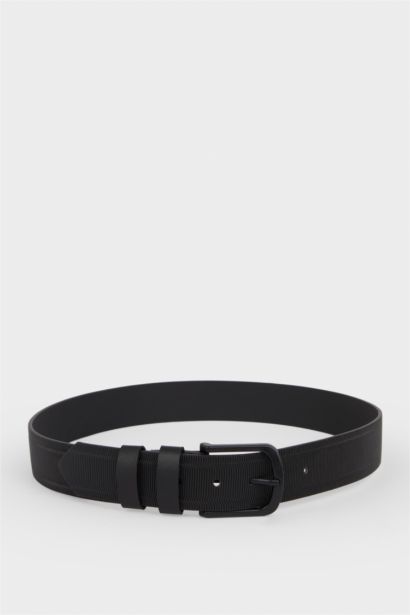 Erkek Dikdörtgen Toka Suni Deri Günlük Kemer