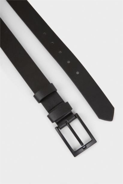 Erkek Dikdörtgen Toka Suni Deri Günlük Kemer