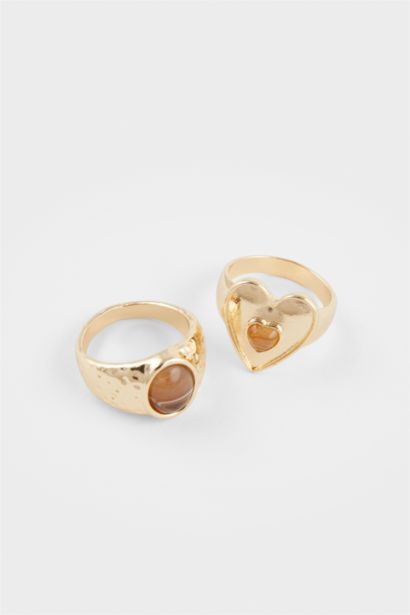 Lot de 4 Bagues dorées pour femme