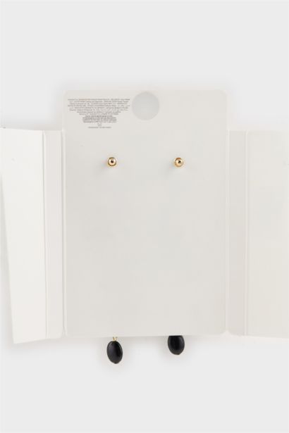 Kadın Siyah Sallantılı Küpe