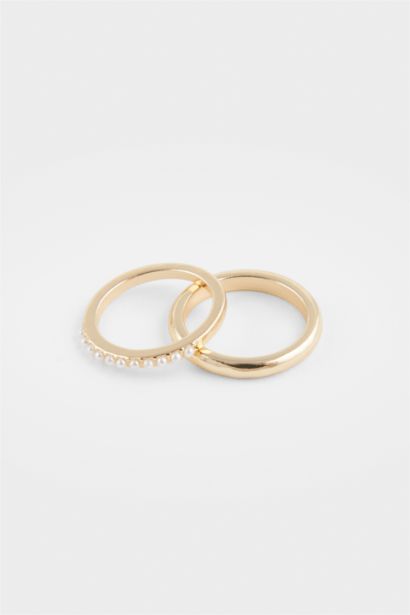 Lot de 4 Bagues dorées pour femme