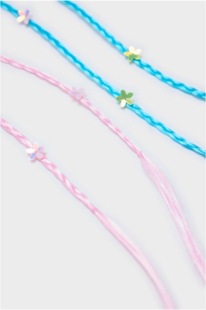Lot de 4 Pinces à cheveux roses et bleues avec cheveux pour fille