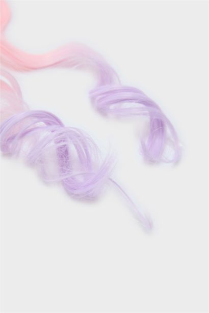 Lot de 2 Barrettes nœud avec cheveux colorés pour fille