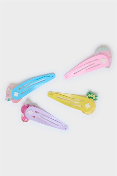 Lot de 4 Barrettes à clic motif fruits pour fille