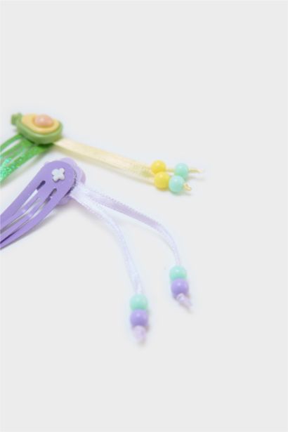 Lot de 4 Barrettes à clic motif fruits pour fille
