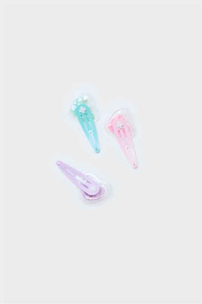Lot de 4 Barrettes à clic motif cœur pour fille