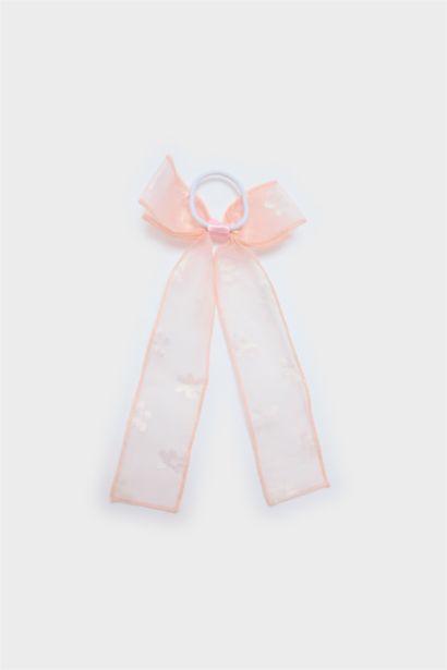 Élastique à cheveux nœud rose pour fille