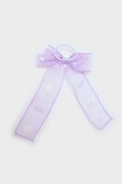 Élastique à cheveux nœud lilas pour fille