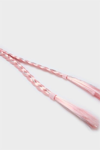 Serre-tête tressé rose pour fille