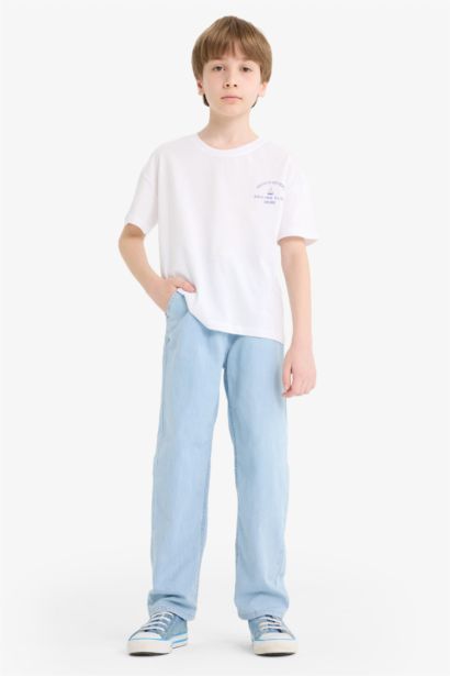 Beli Lastikli Düz Paça Jean Pantolon Erkek Çocuk