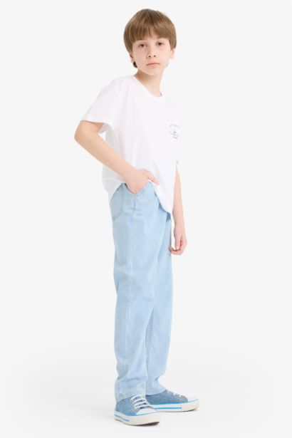 Beli Lastikli Düz Paça Jean Pantolon Erkek Çocuk