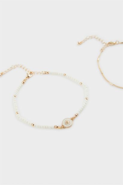 خلخال حريمي ذهبي - 3 قطع