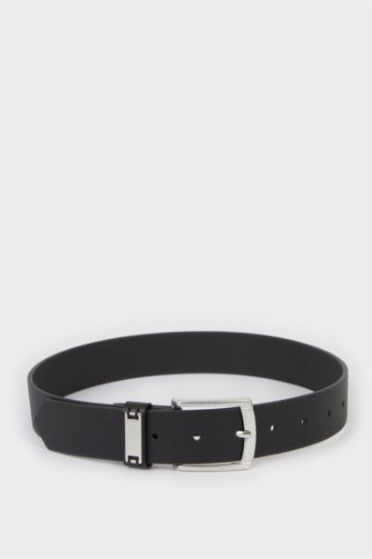 Erkek Çocuk Dikdörtgen Toka Suni Deri Günlük Kemer