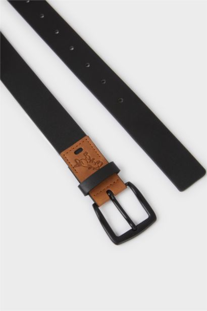 Dikdörtgen Toka Suni Deri Günlük Kemer Erkek Çocuk