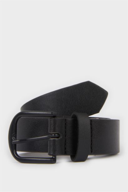 Dikdörtgen Toka Suni Deri Günlük Kemer Erkek Çocuk