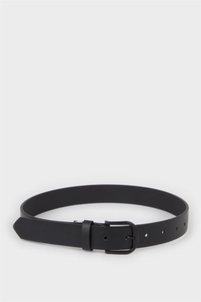 Dikdörtgen Toka Suni Deri Günlük Kemer Erkek Çocuk