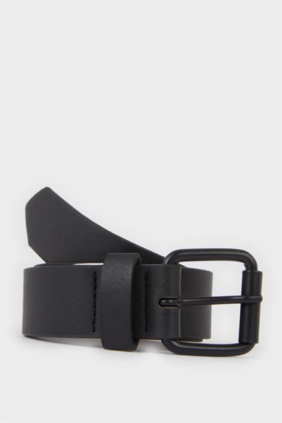 Dikdörtgen Toka Suni Deri Günlük Kemer Erkek Çocuk