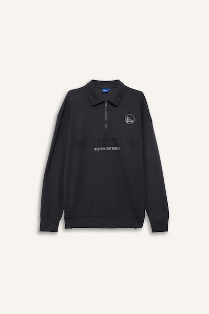 Свитшот NBA Golden State Warriors Boxy Fit с воротником поло из ткани скуба