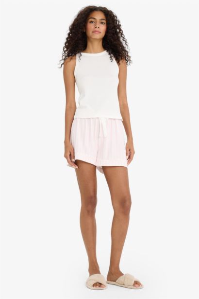 Regular Fit Çizgili Şort Pijama Altı