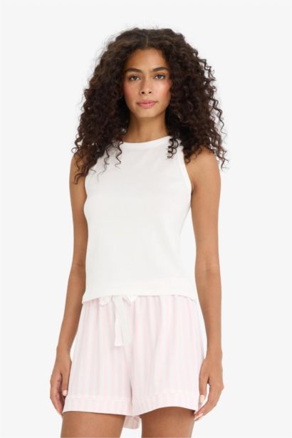 Regular Fit Çizgili Şort Pijama Altı