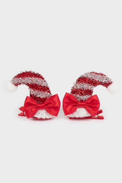Lot de 2 Barrettes motif canne à sucre de Noël pour femme