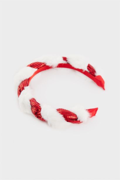 Serre-tête thème canne à sucre de Noël pour femme