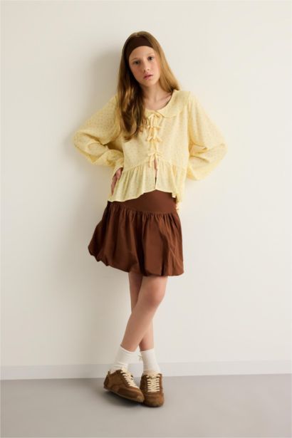 Girl Poplin Balloon Fit Skirt