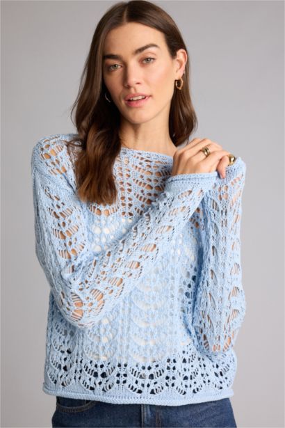 Regular Fıt Kayık Yaka Triko Kazak