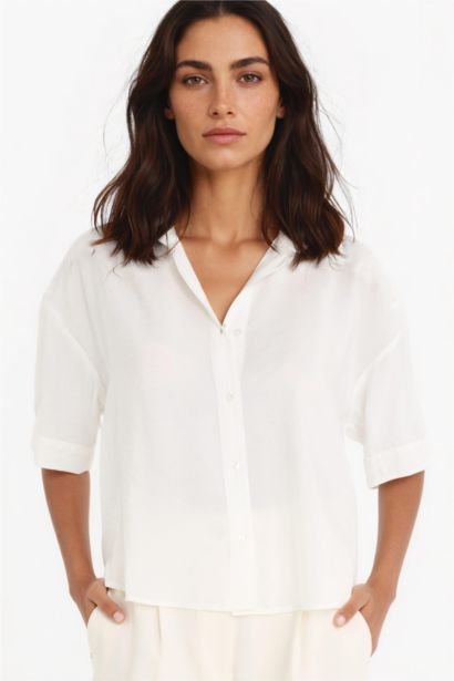 قميص نص ردن قصة فضفاضة