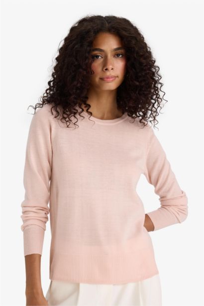 Regular Fit Crew Neck Basic Pullover