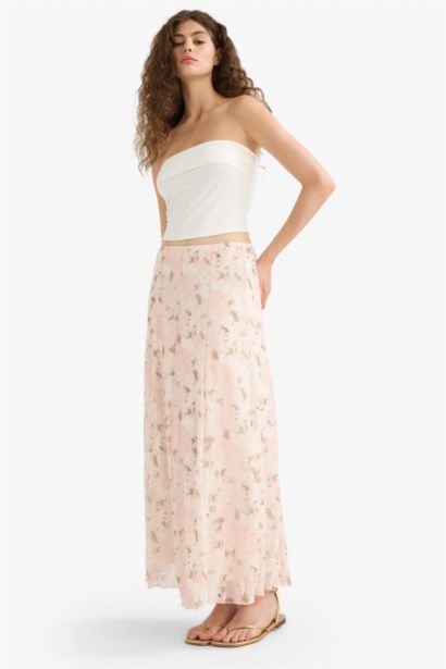 Coool гүлді a сызығы максималды ұзындық Трикотаж юбка