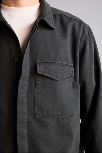 Boxy Fit Long Sleeve Overshirt