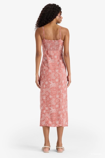 Linen Blended Midi Dress