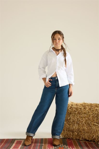Girl Baggy Fit Wide Leg Jeans
